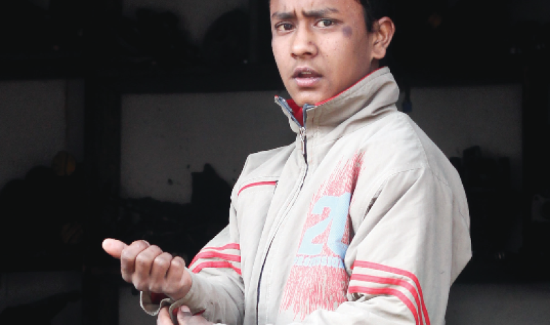 My name is Raju Nepali and I am a stone-pelter