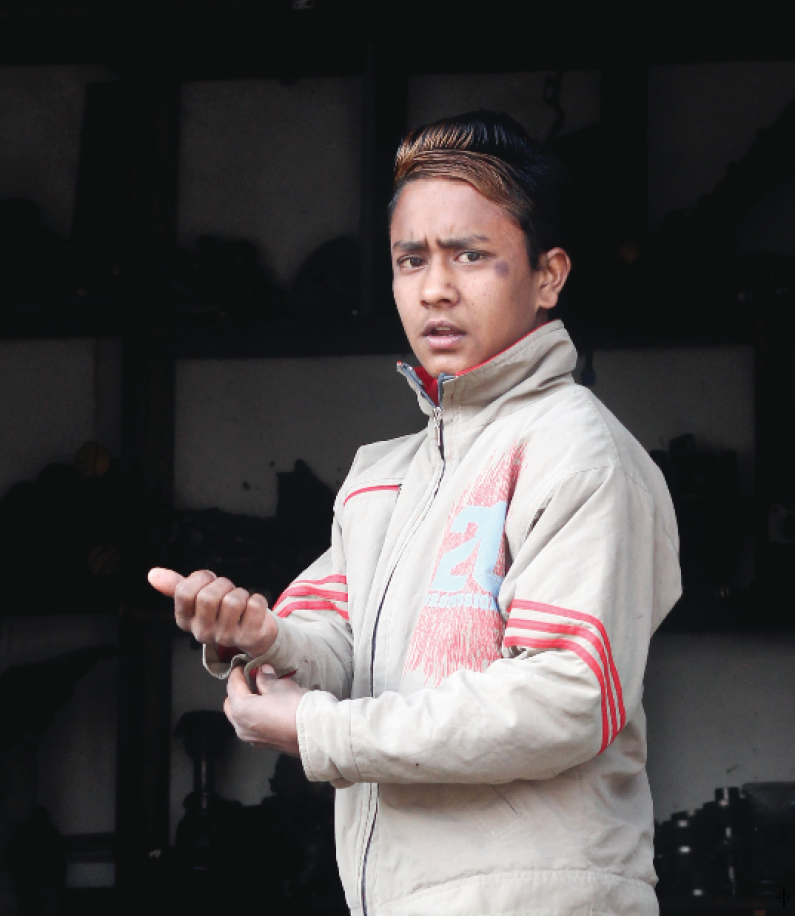 My name is Raju Nepali and I am a stone-pelter