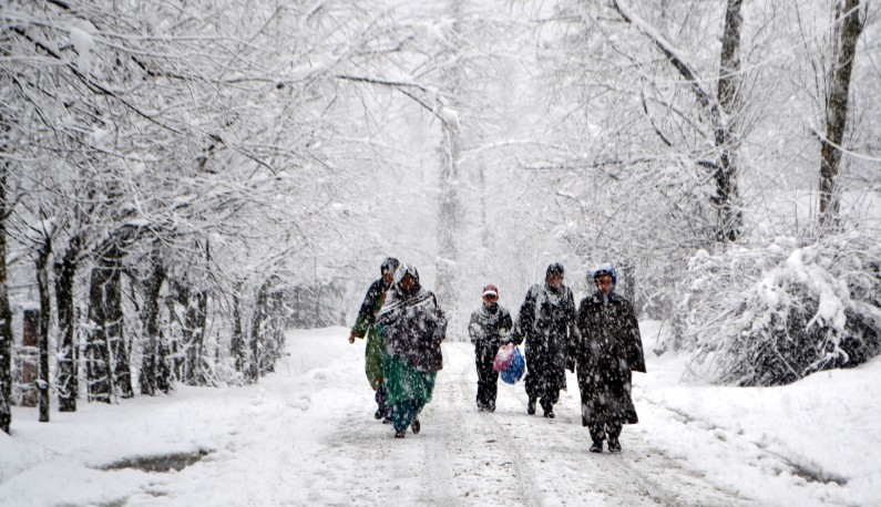 Fresh snowfall in Kashmir